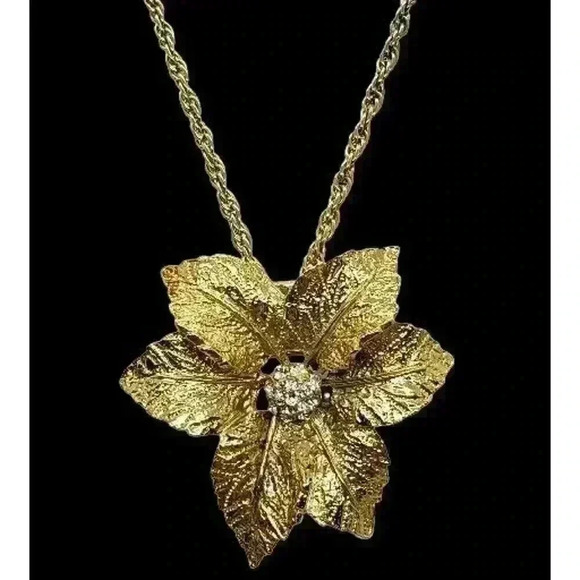 Vtg Judy Lee 3D Rose & Crystal Necklace 1950s Love Song catalog pc - Picture 3 of 11